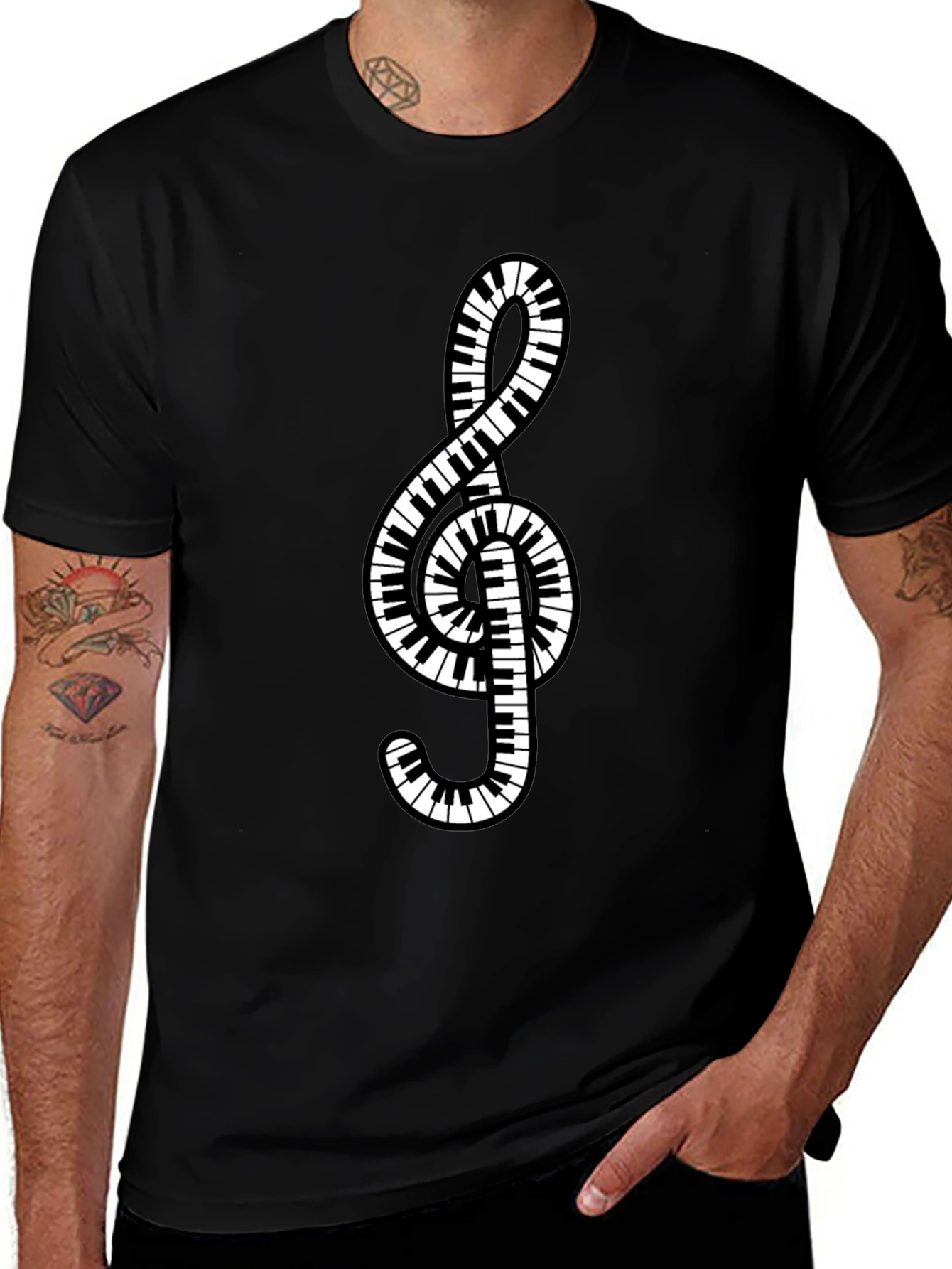 Piano Keys Treble Clef Music T-Shirt