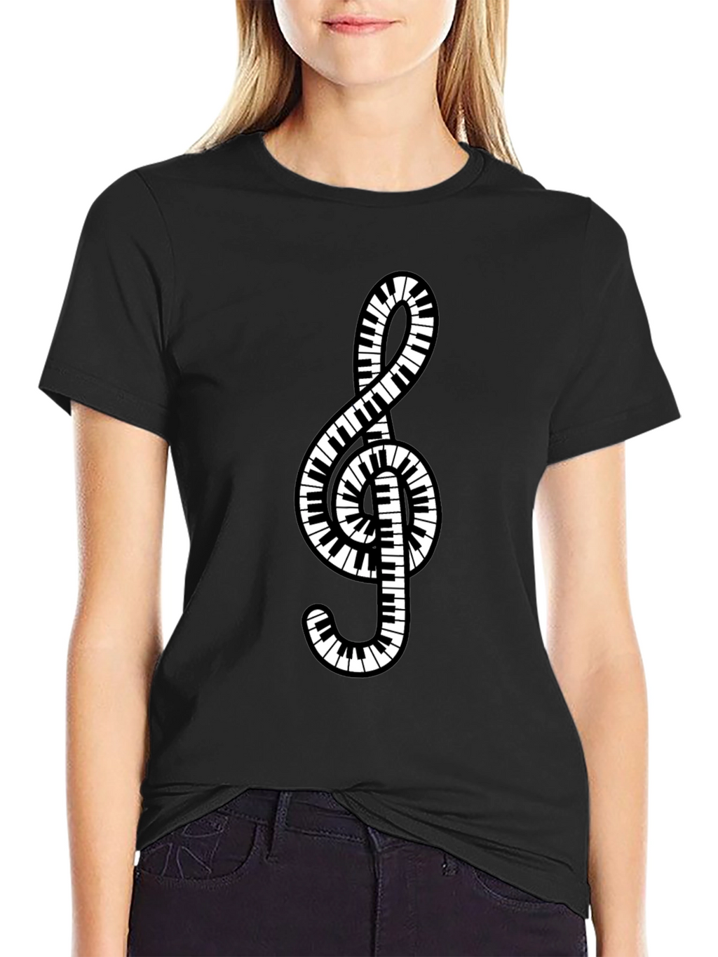 Piano Keys Treble Clef Music T-Shirt