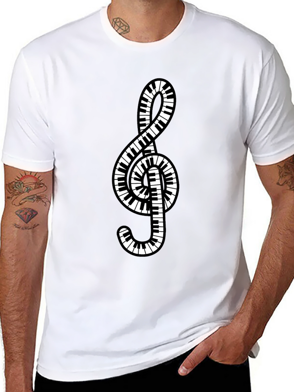 Piano Keys Treble Clef Music T-Shirt