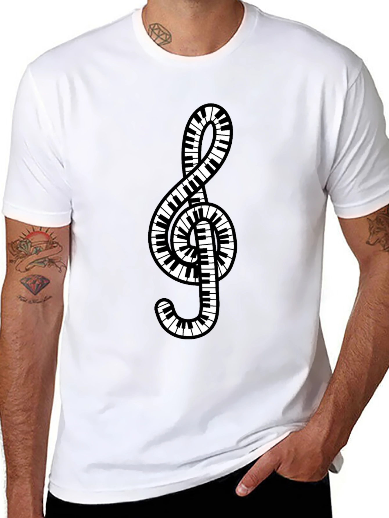 Piano Keys Treble Clef Music T-Shirt