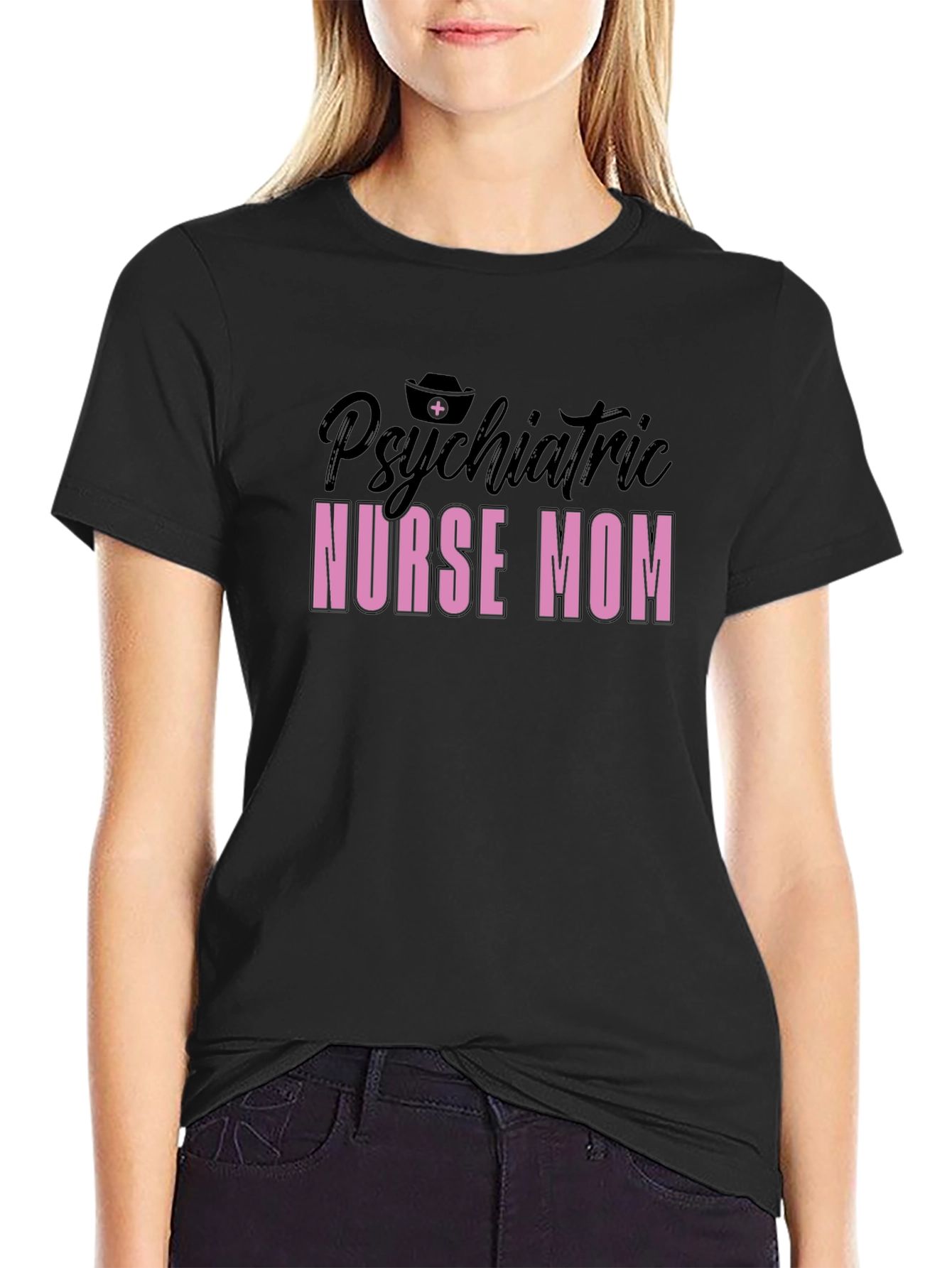 Psychiatric Nurse Mom T-Shirt - Black