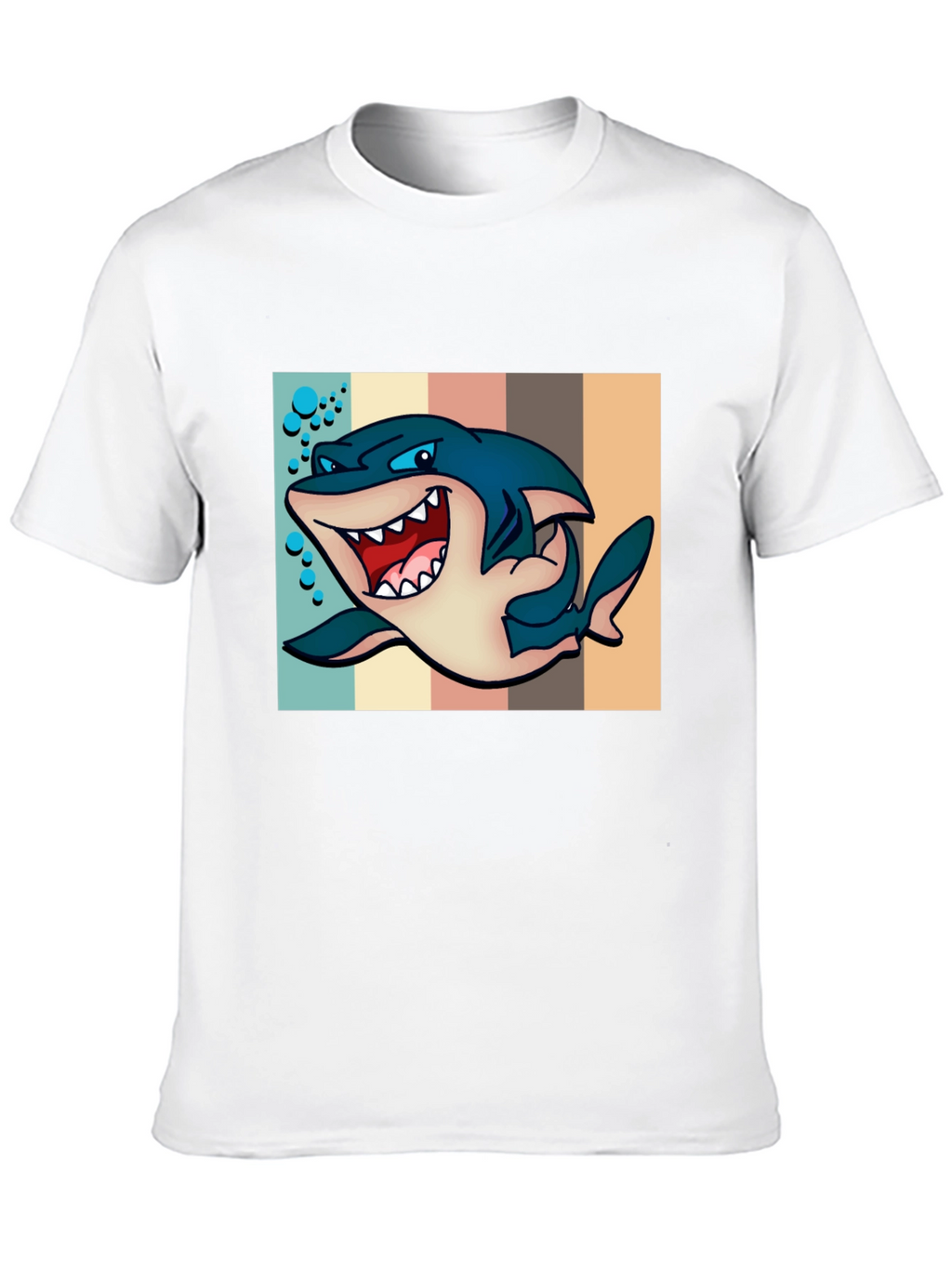 Cartoon Shark Graphic Tee - Mens Black T-Shirt