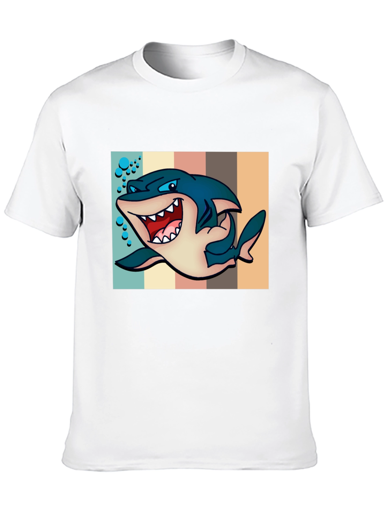 Cartoon Shark Graphic Tee - Mens Black T-Shirt
