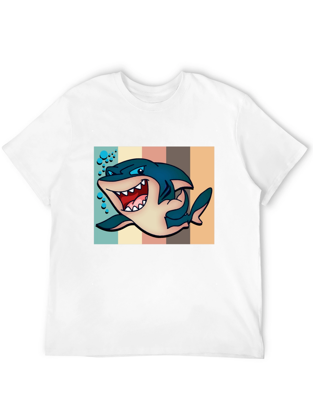 Cartoon Shark Graphic Tee - Mens Black T-Shirt