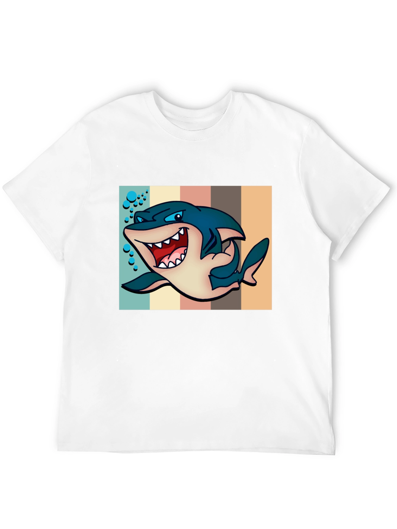 Cartoon Shark Graphic Tee - Mens Black T-Shirt