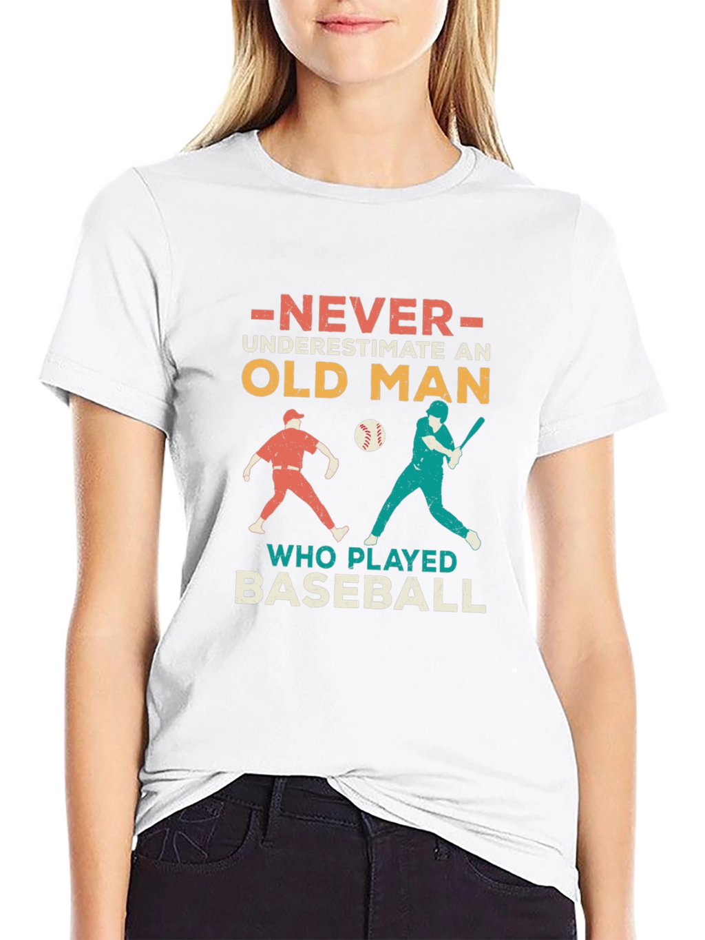 Old Man Baseball T-Shirt - Never Underestimate
