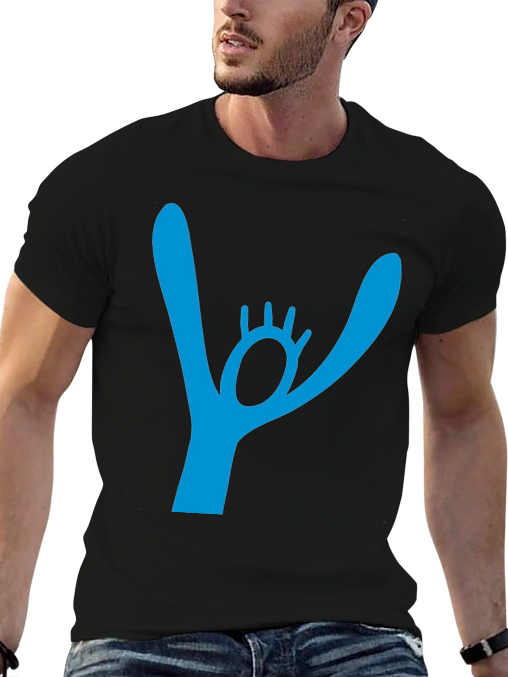 Abstract Graphic Print Black T-Shirt