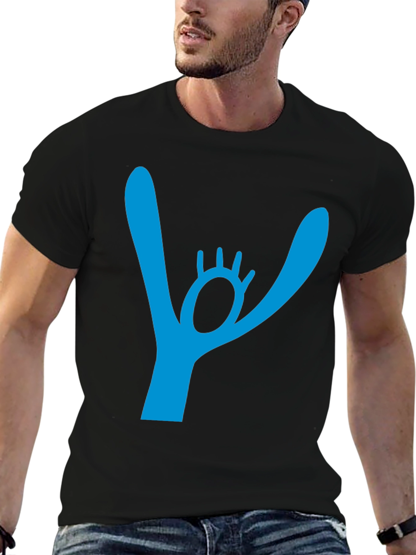 Abstract Graphic Print Black T-Shirt