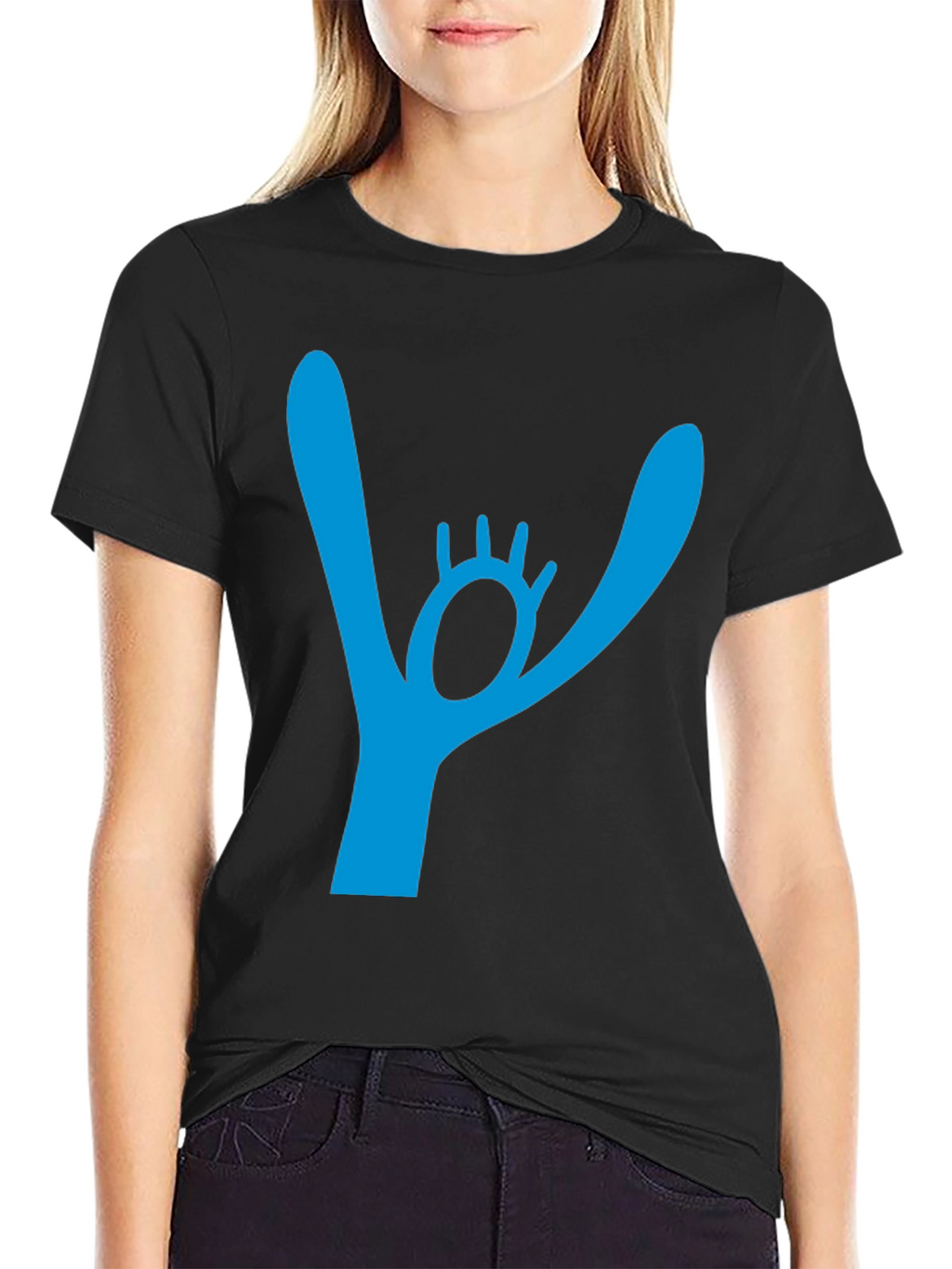 Abstract Graphic Print Black T-Shirt