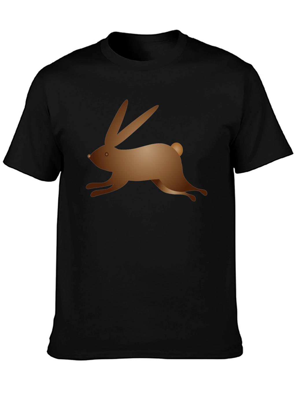 Black T-Shirt with Bunny Graphic