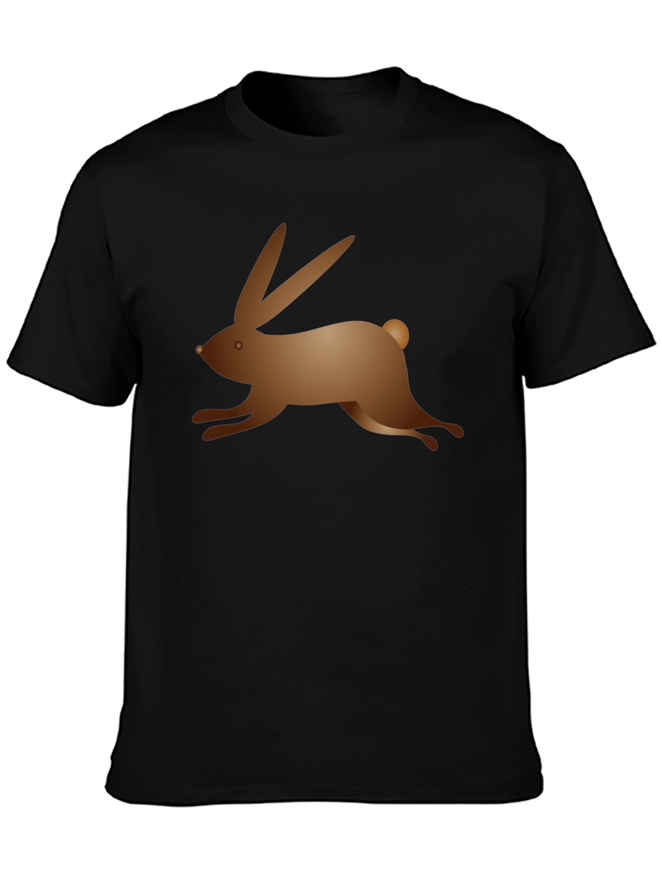 Black T-Shirt with Bunny Graphic