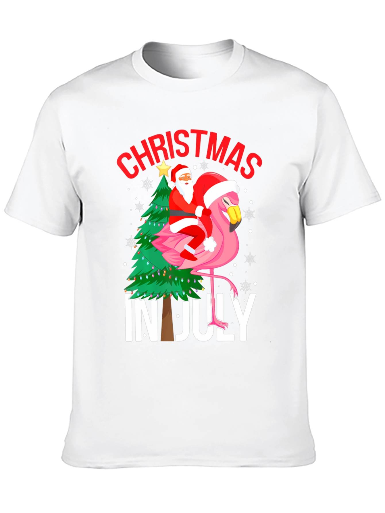 Christmas in July Flamingo Graphic Tee