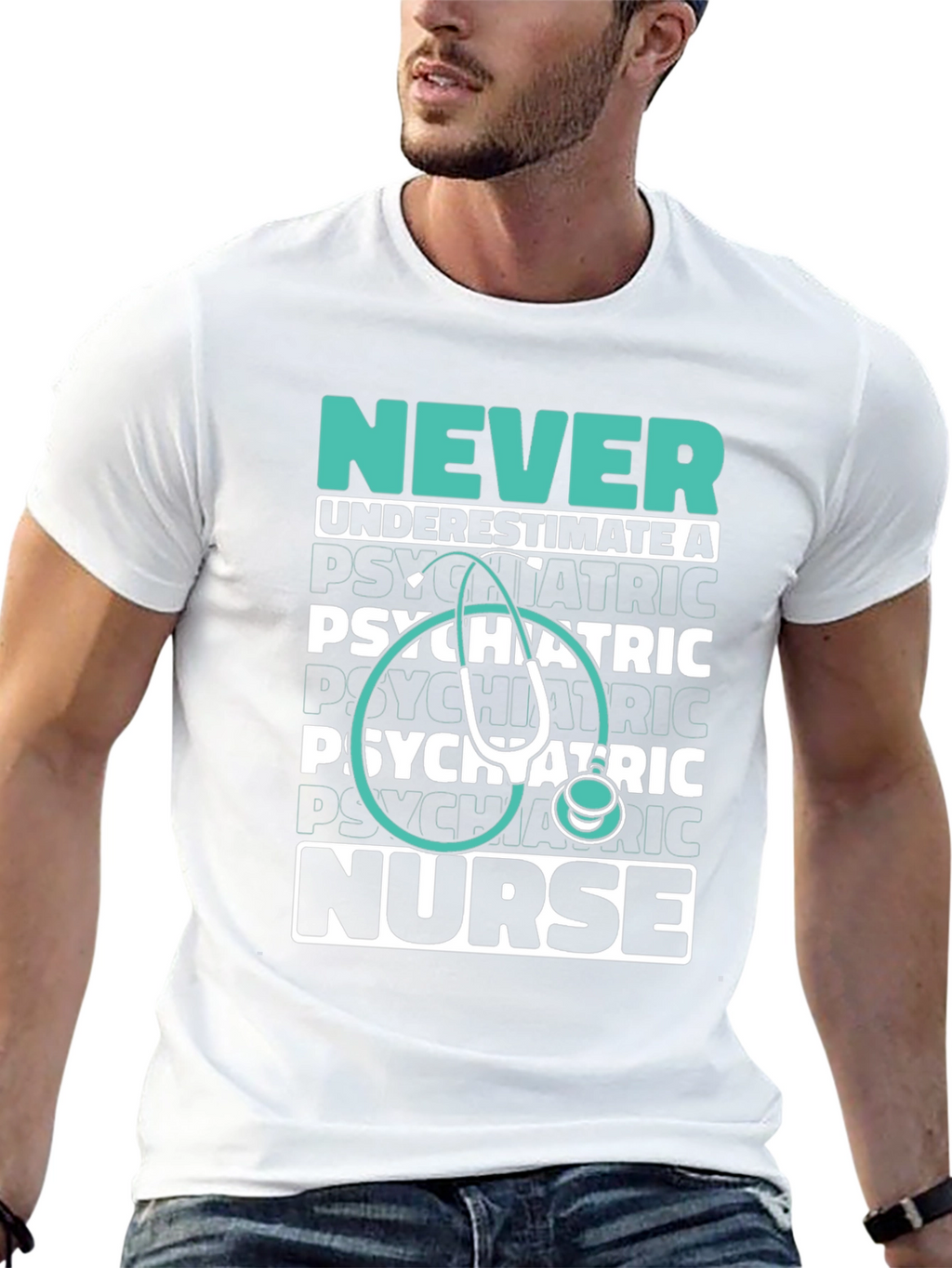 Psychiatric Nurse Tee - Never Underestimate!