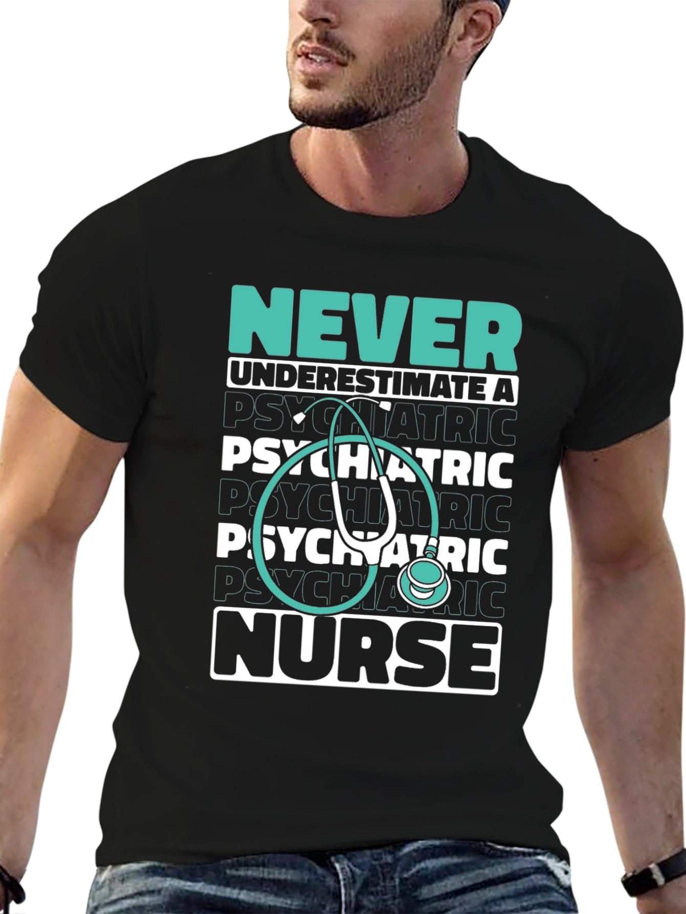 Psychiatric Nurse Tee - Never Underestimate!