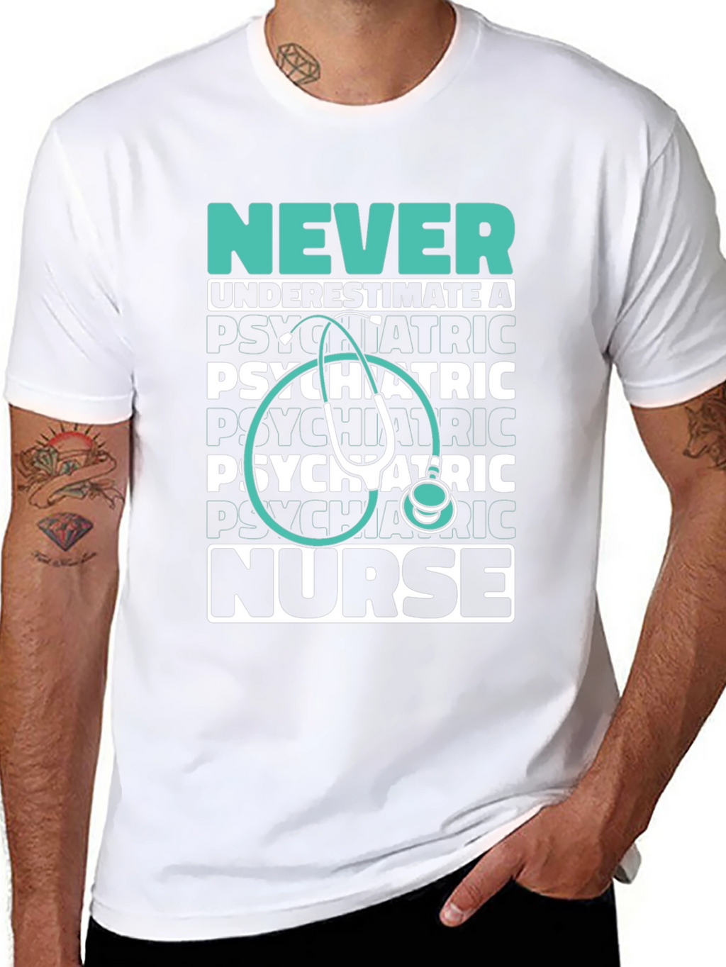 Psychiatric Nurse Tee - Never Underestimate!