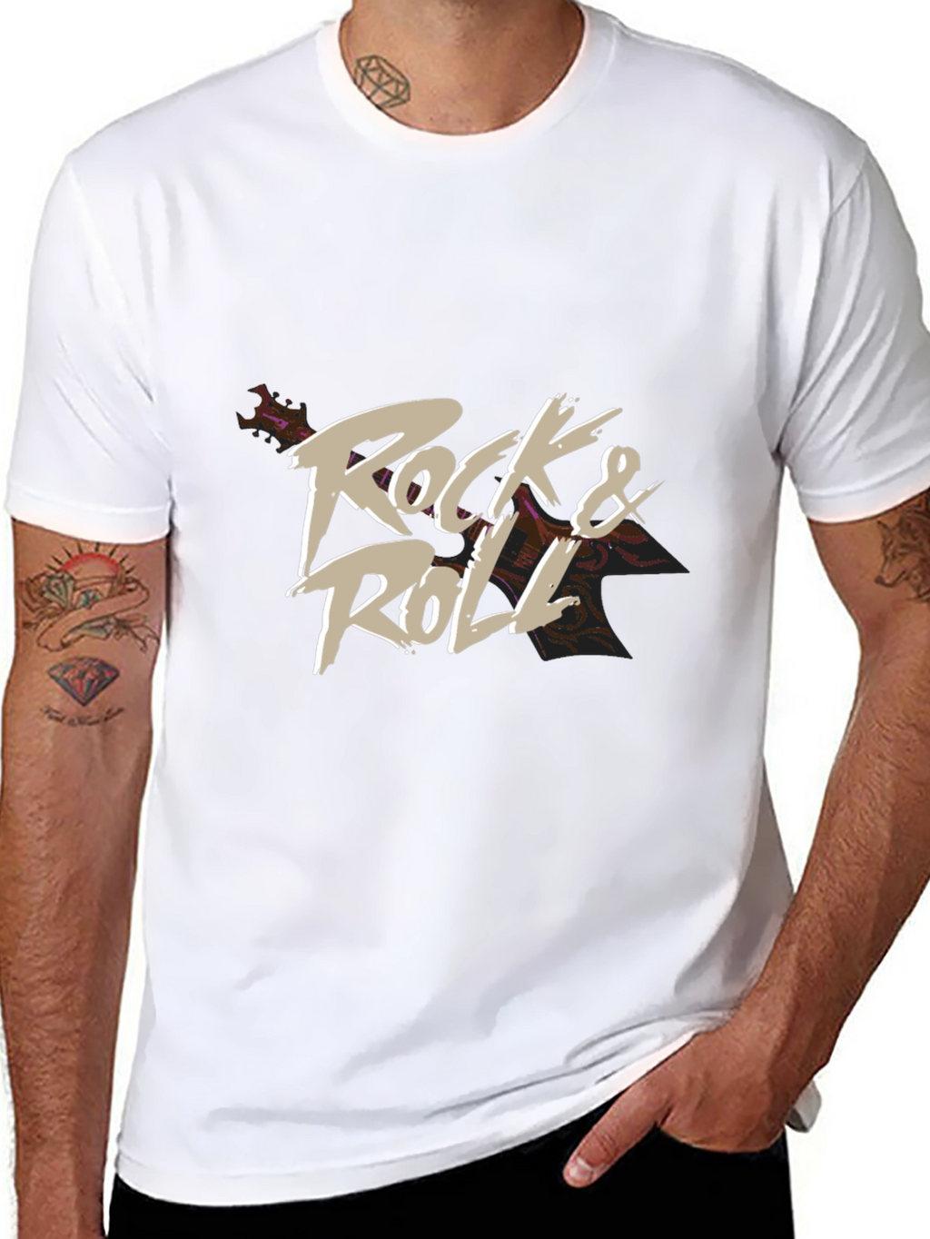 Rock & Roll Graphic T-Shirt - Black