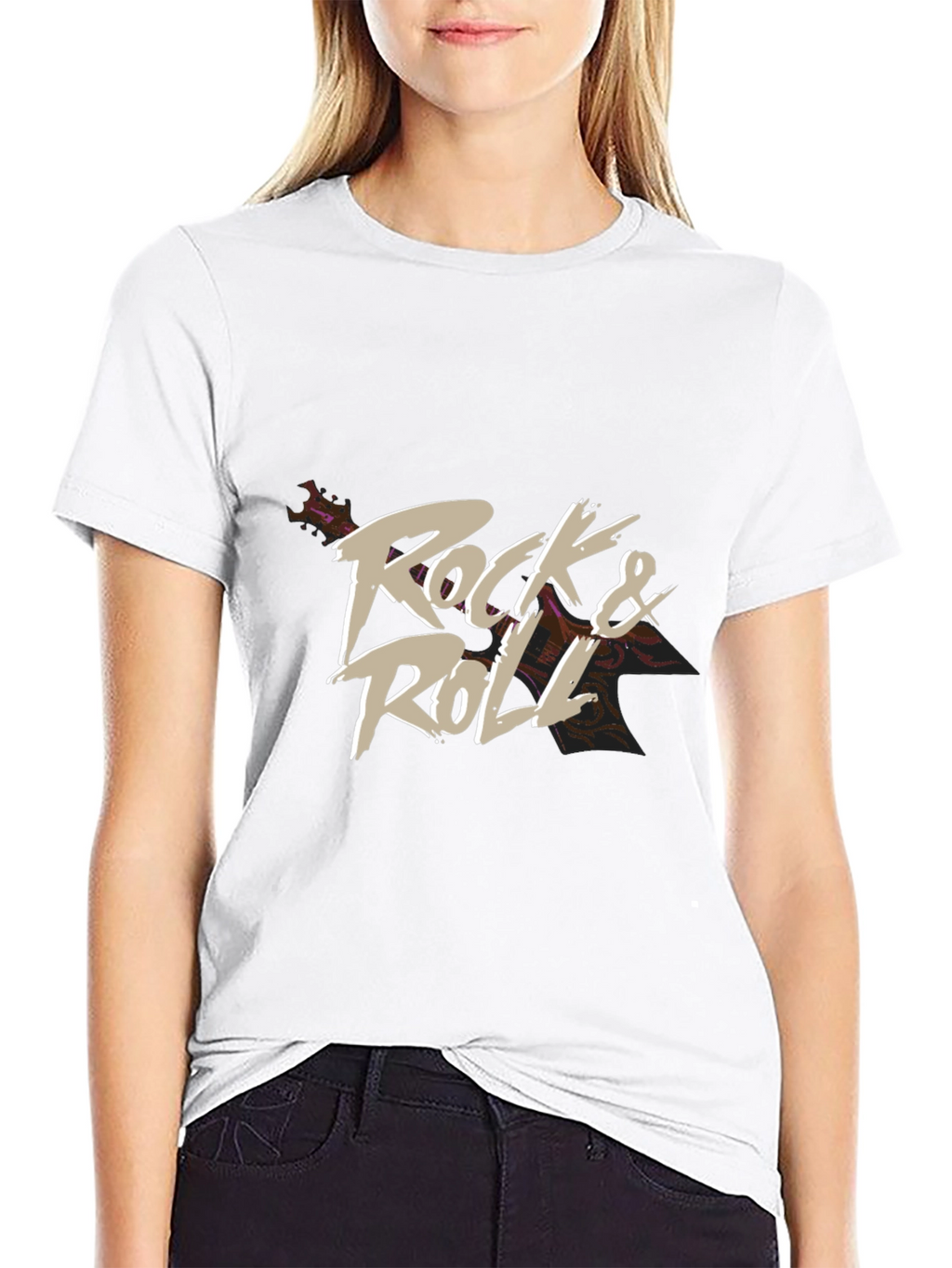 Rock & Roll Graphic T-Shirt - Black