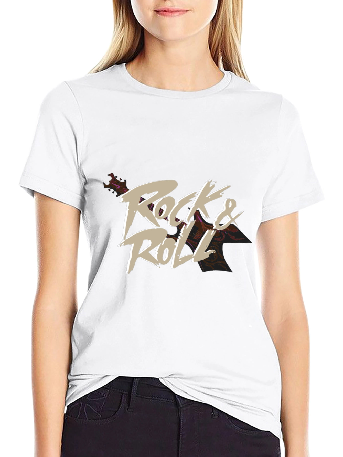 Rock & Roll Graphic T-Shirt - Black