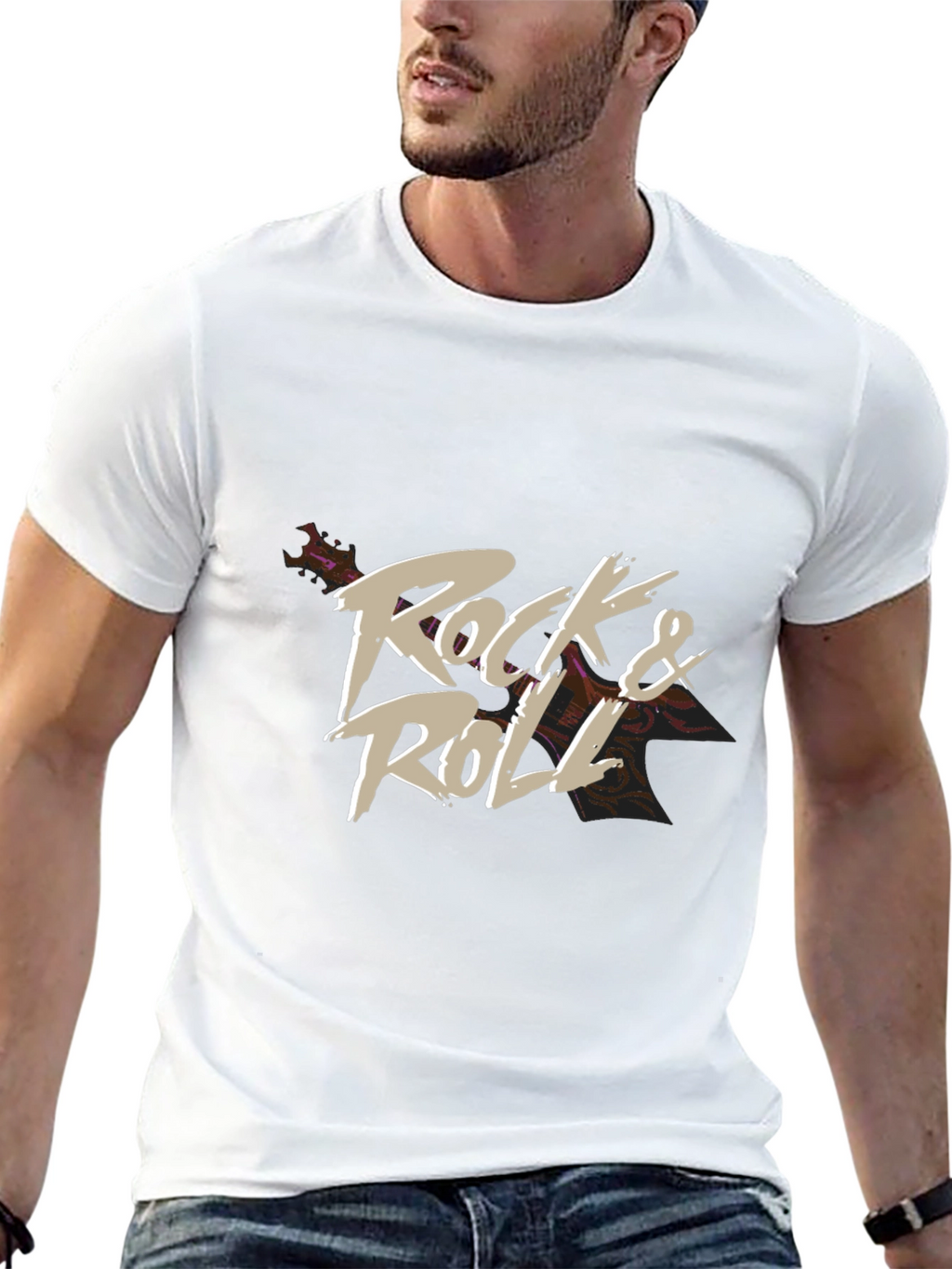 Rock & Roll Graphic T-Shirt - Black