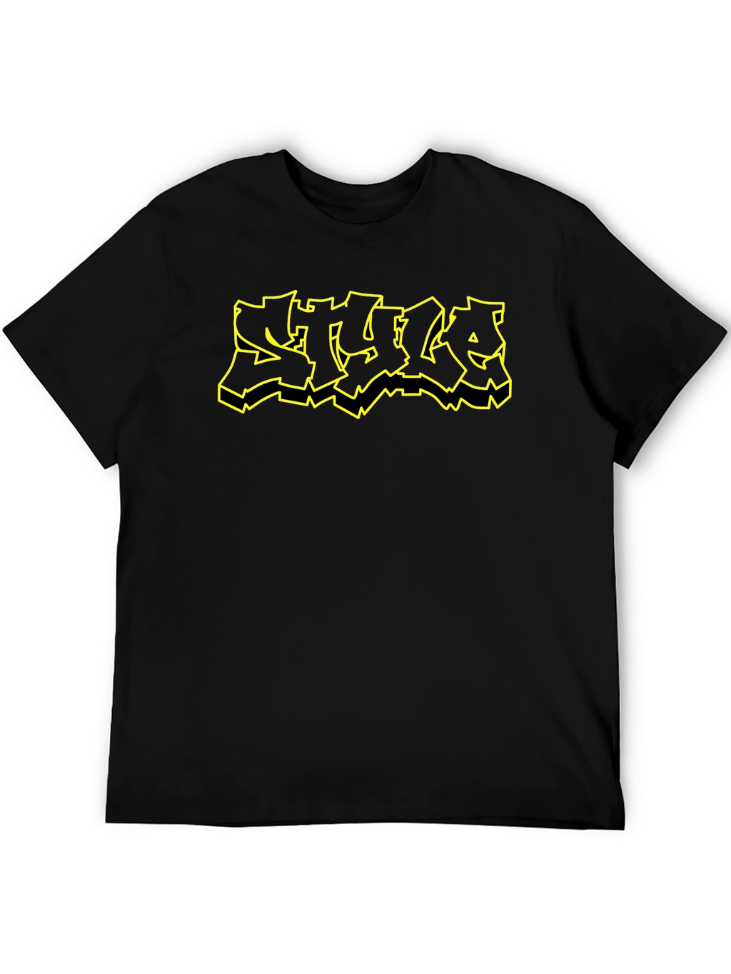 Edgy Graphic Tee - Black T-Shirt with STYLE Design