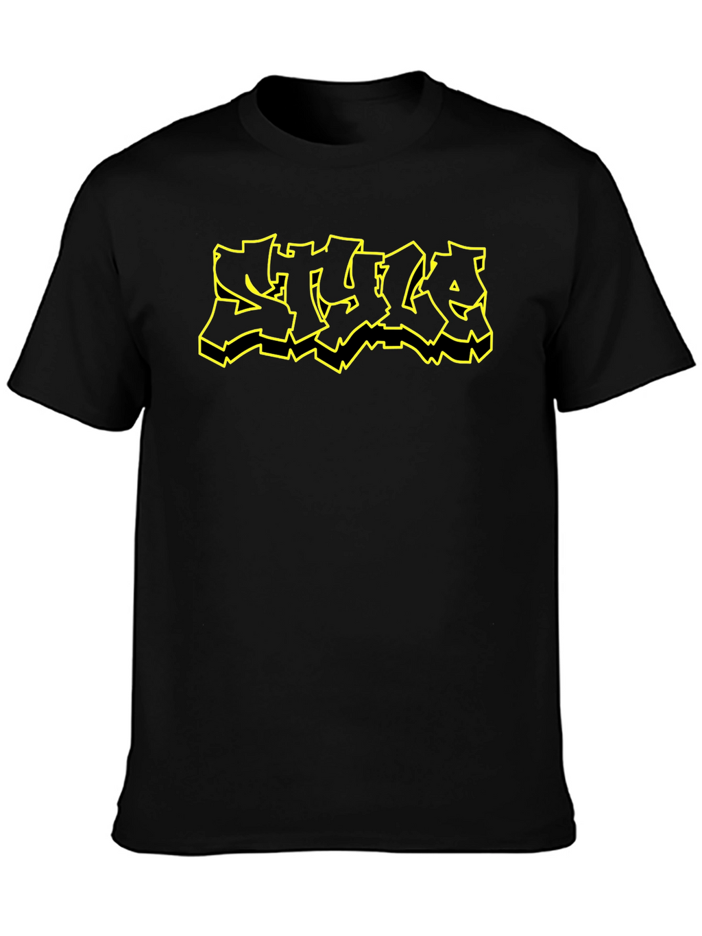Edgy Graphic Tee - Black T-Shirt with STYLE Design