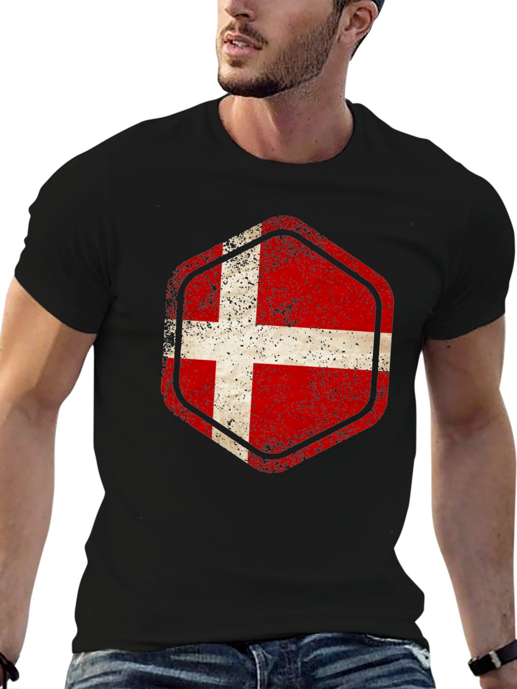 Denmark Flag Graphic T-Shirt