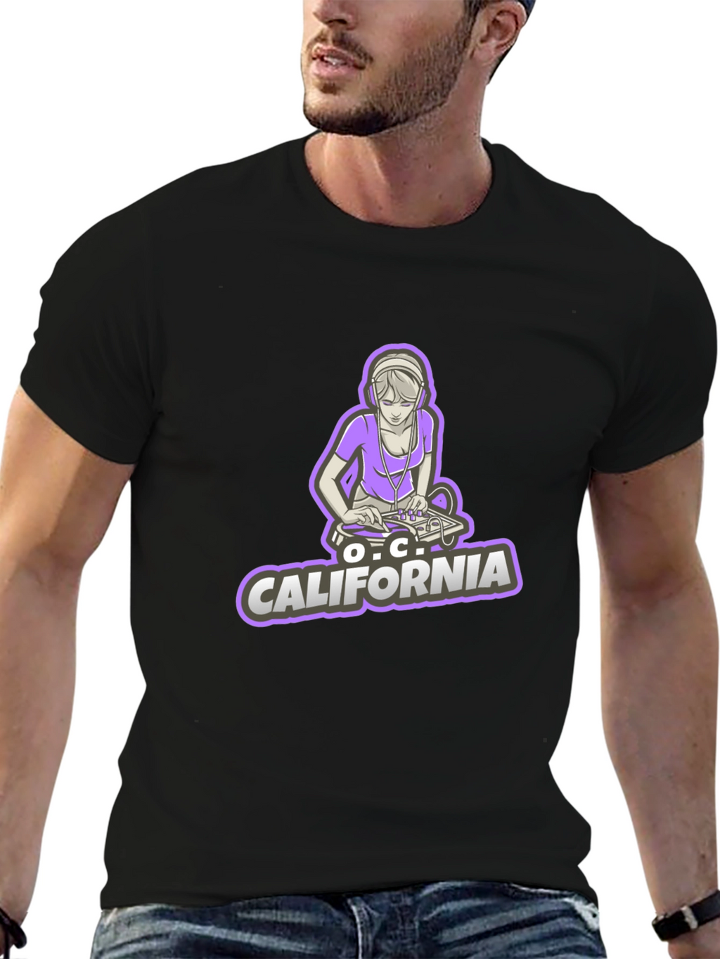 DJ Girl O.C. California Black Tee