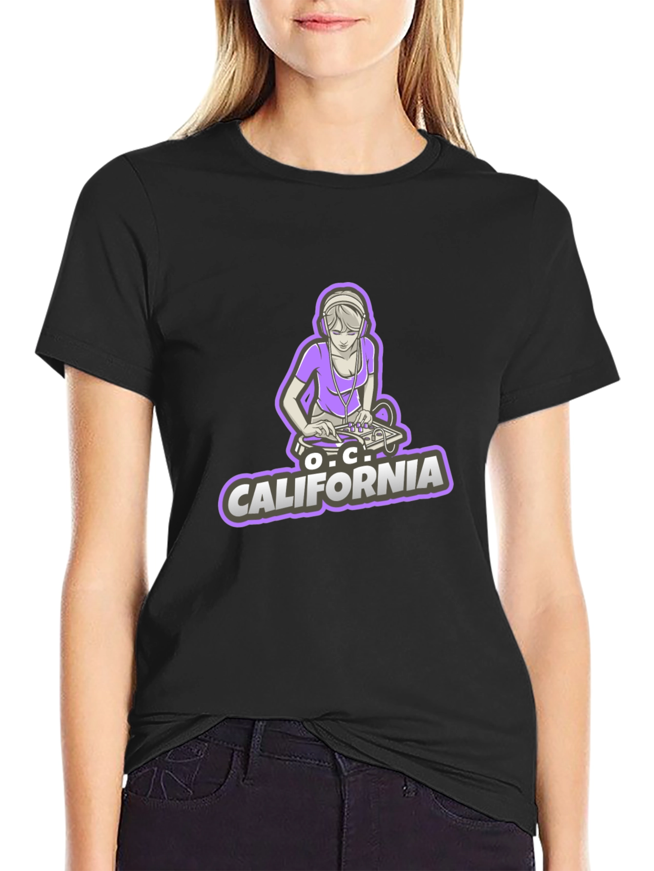 DJ Girl O.C. California Black Tee