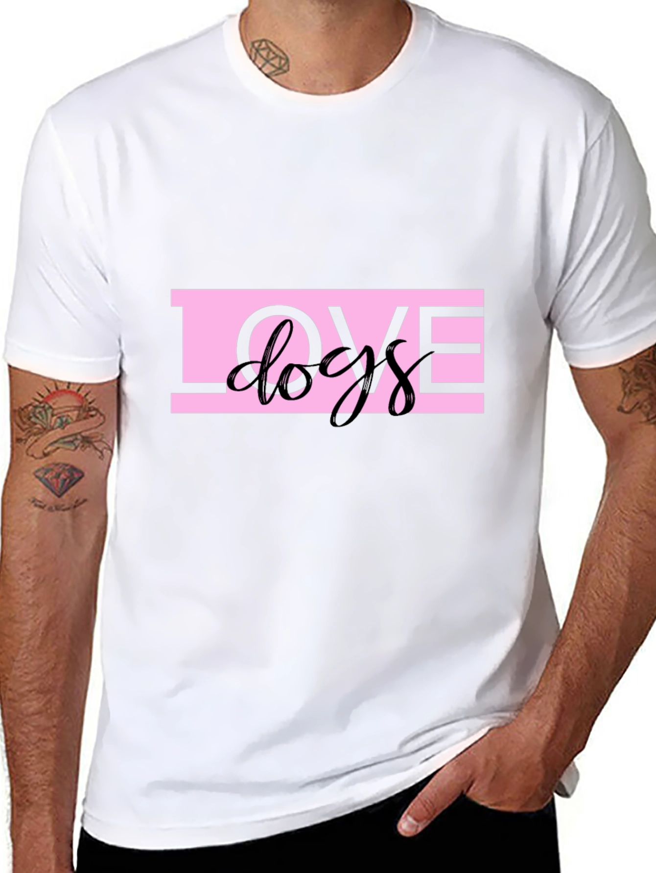 Love Dogs Graphic Black T-Shirt