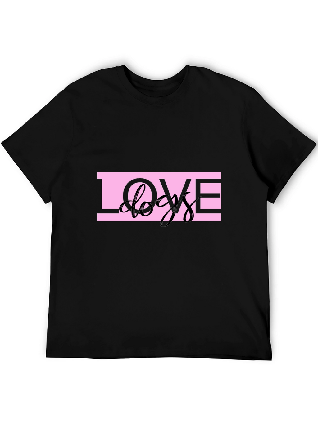Love Dogs Graphic Black T-Shirt