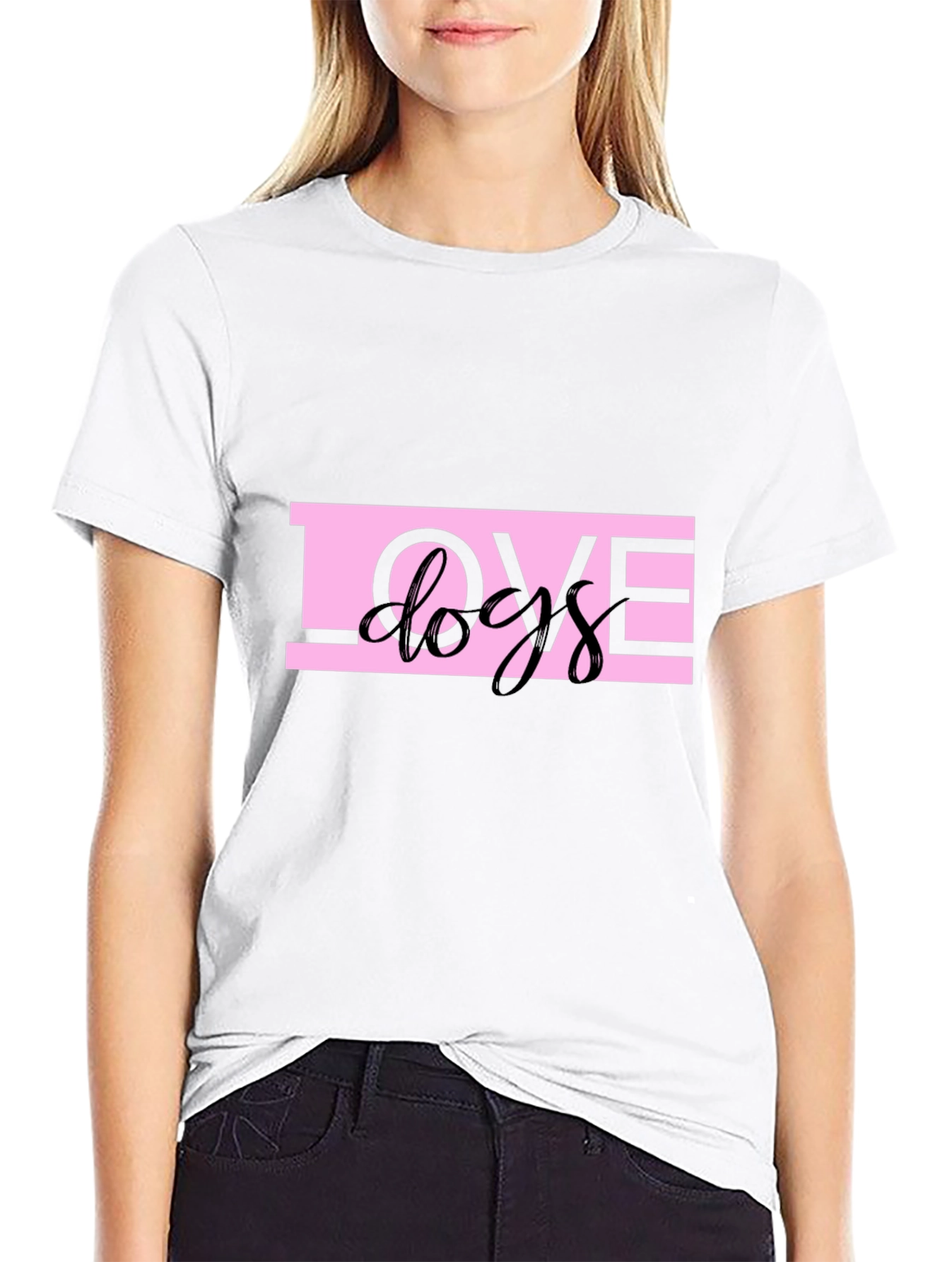 Love Dogs Graphic Black T-Shirt