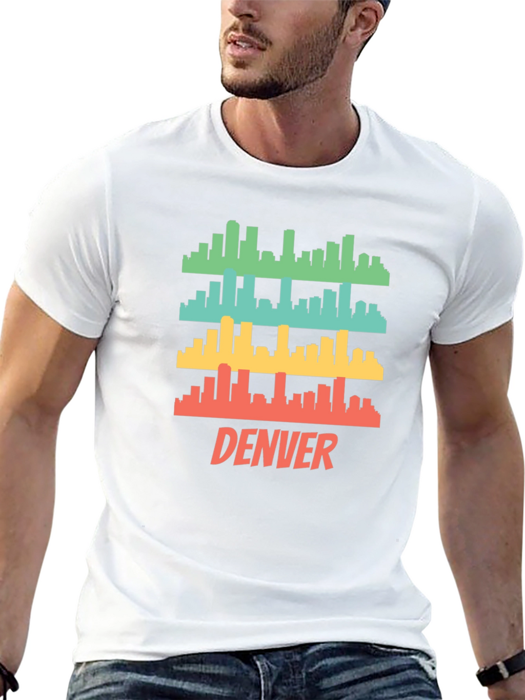 Denver Skyline Mens Black Graphic Tee