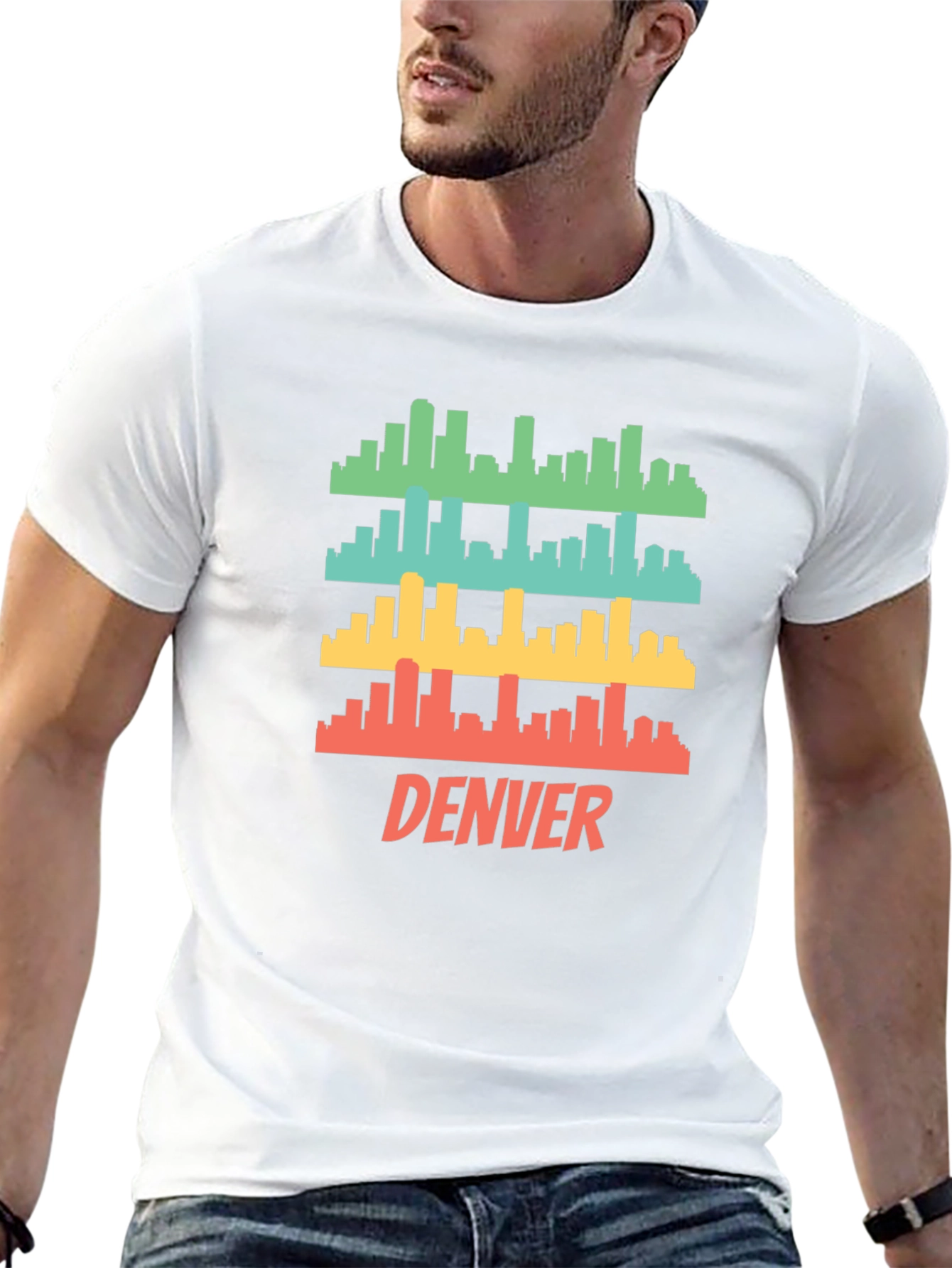 Denver Skyline Mens Black Graphic Tee