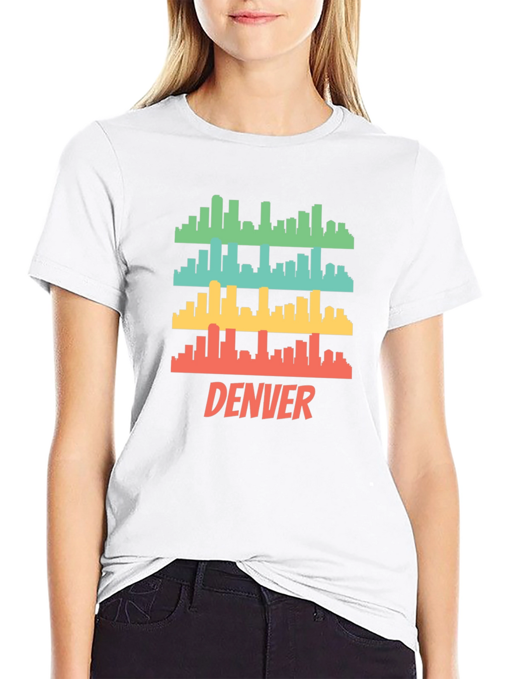 Denver Skyline Mens Black Graphic Tee