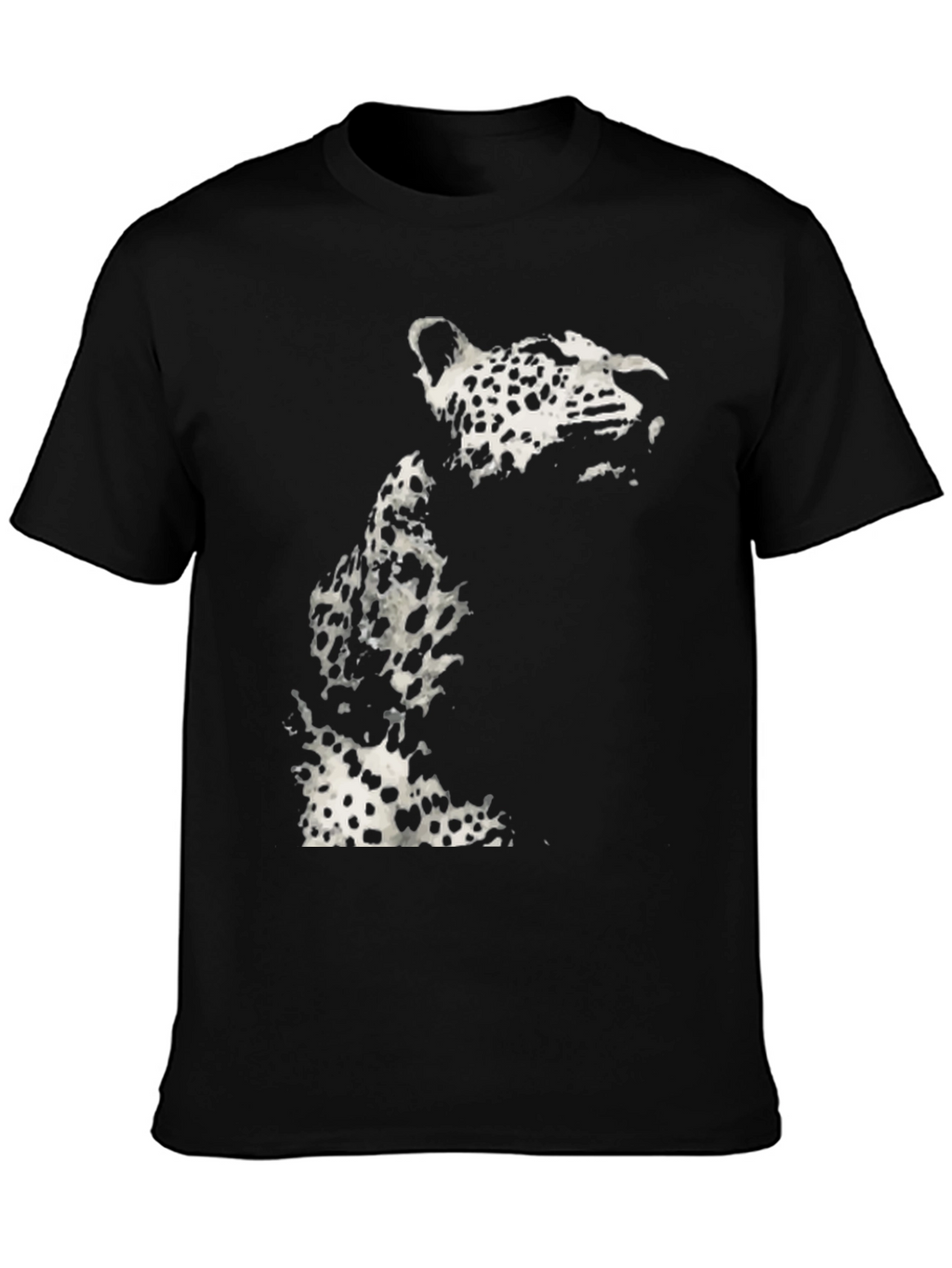 Black Leopard Print Graphic T-Shirt