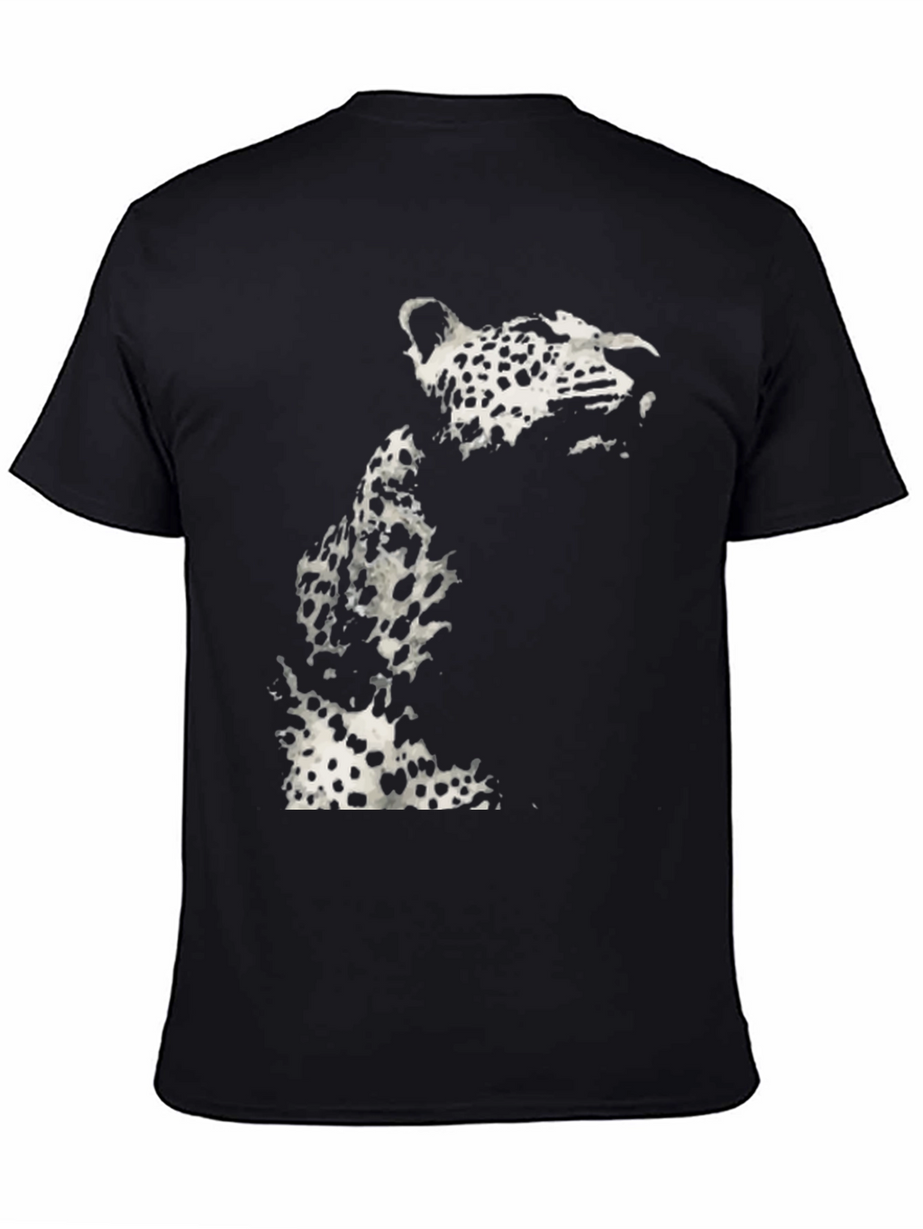 Black Leopard Print Graphic T-Shirt