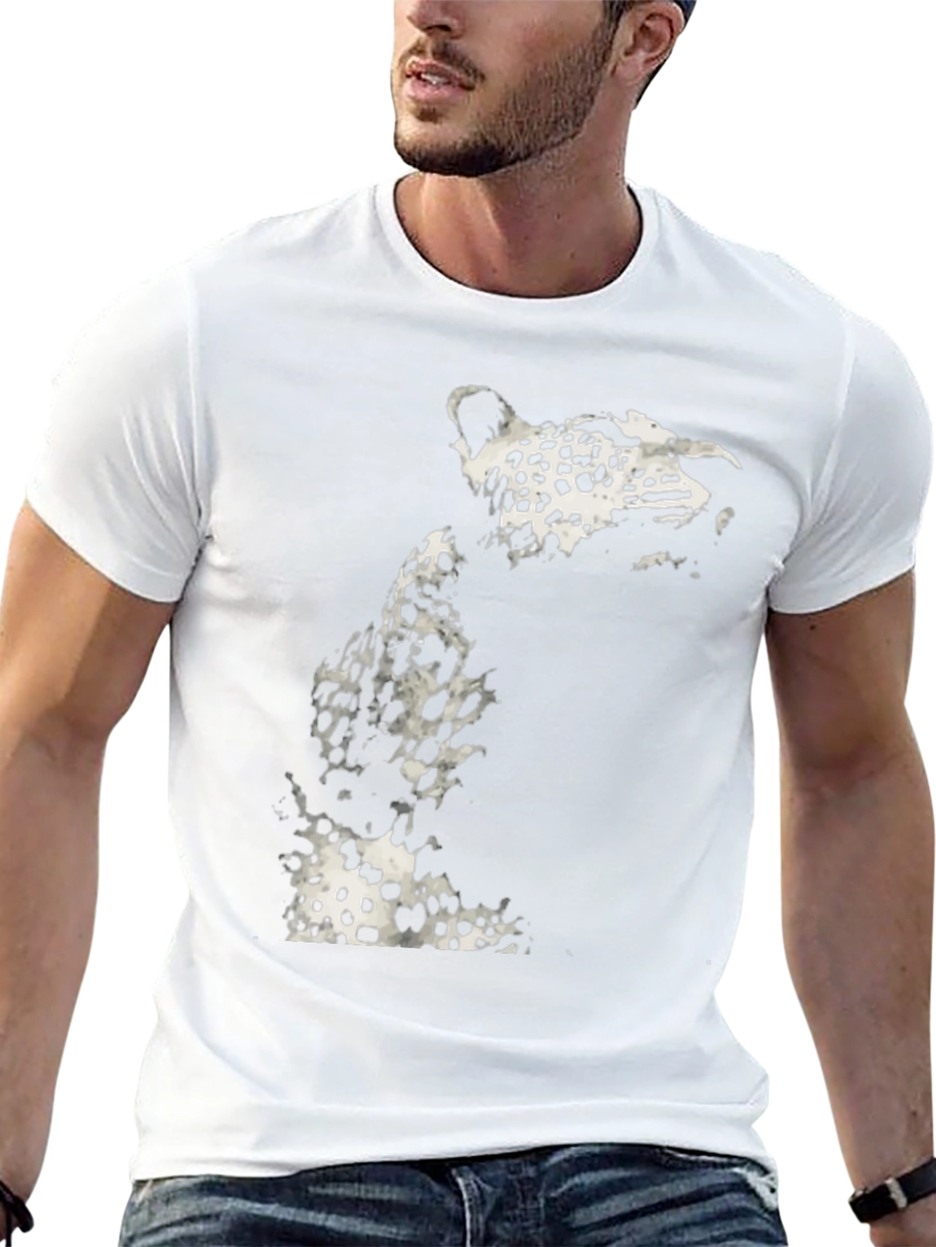 Black Leopard Print Graphic T-Shirt