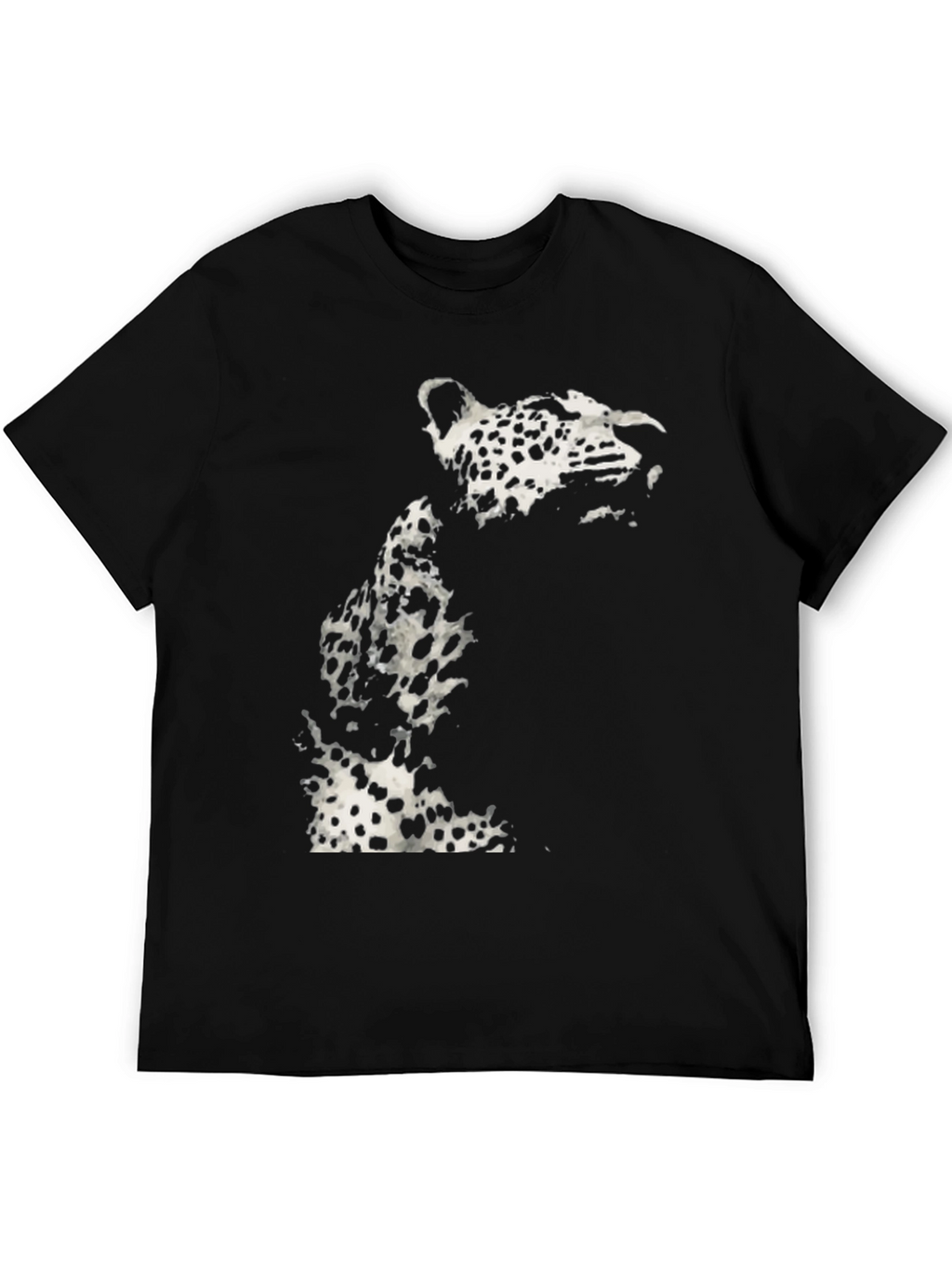 Black Leopard Print Graphic T-Shirt