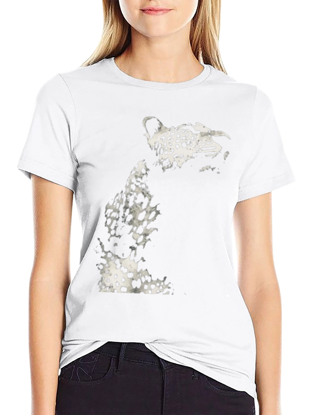 Black Leopard Print Graphic T-Shirt