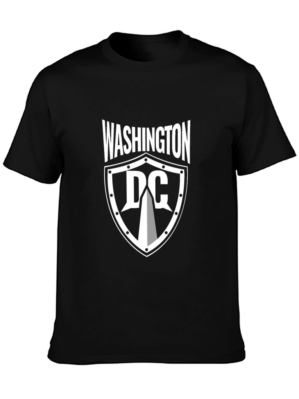 Washington DC Shield Graphic Tee - Black Cotton T-Shirt