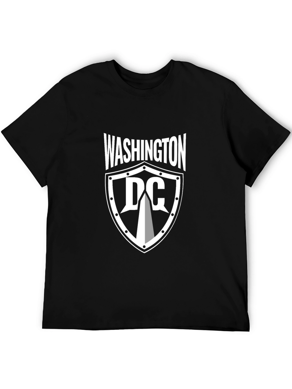 Washington DC Shield Graphic Tee - Black Cotton T-Shirt
