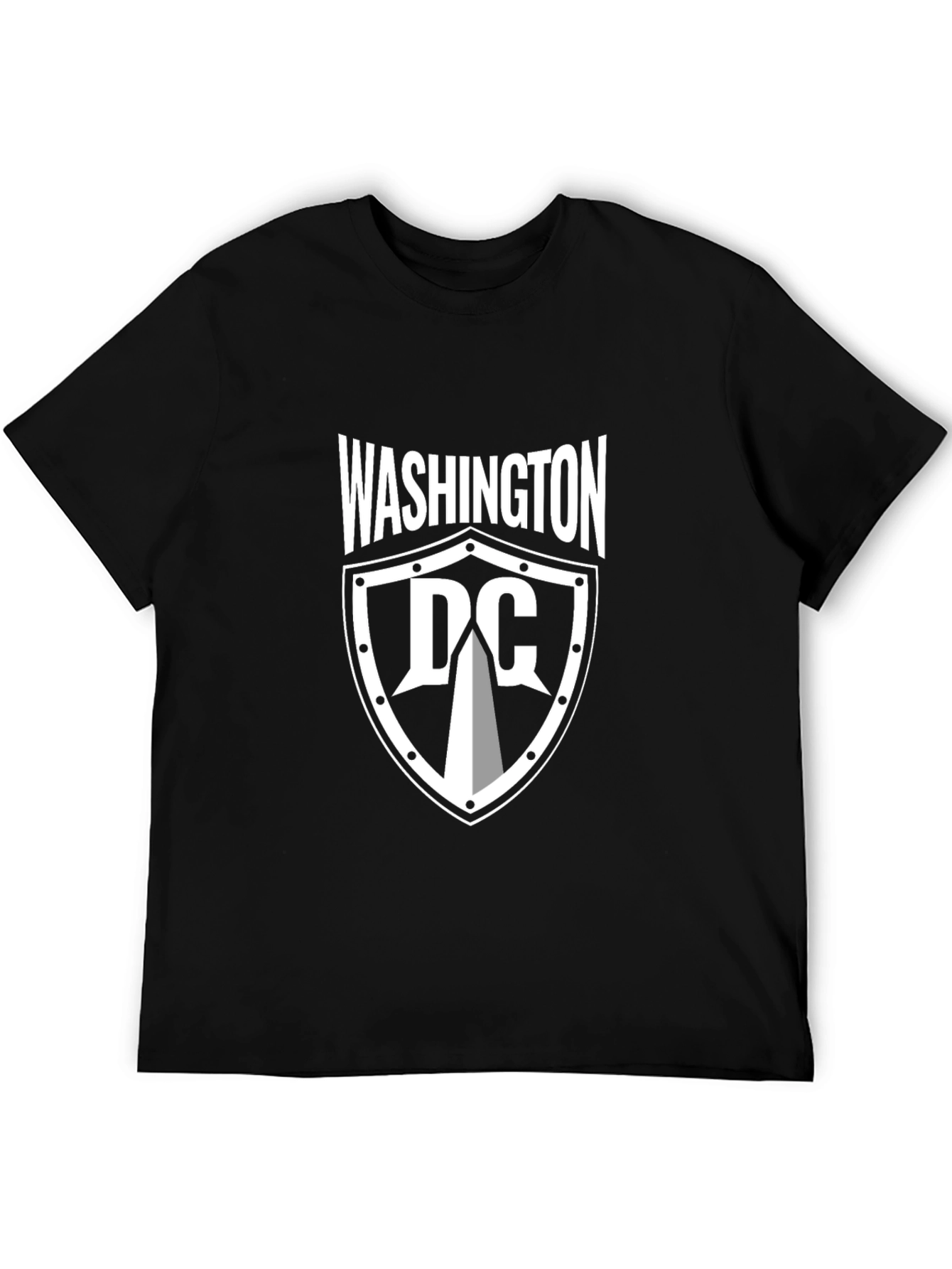 Washington DC Shield Graphic Tee - Black Cotton T-Shirt