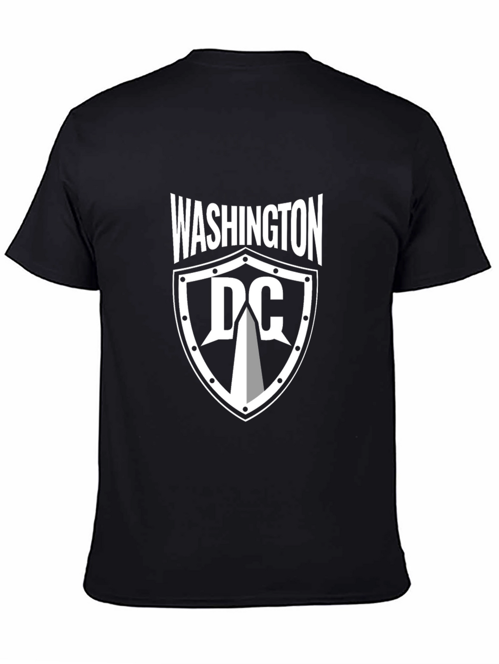 Washington DC Shield Graphic Tee - Black Cotton T-Shirt