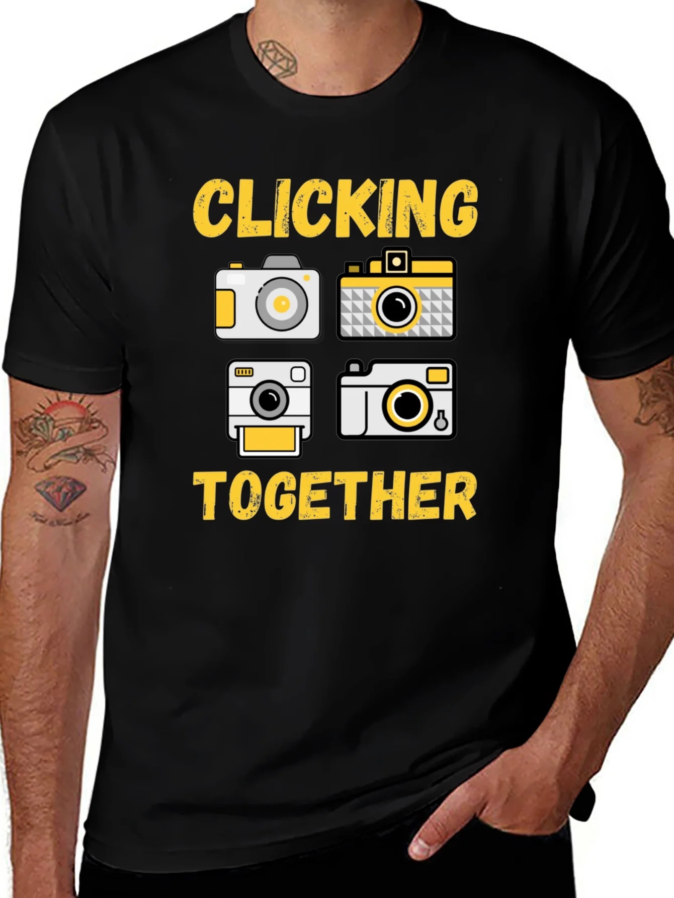Clicking Together Camera Graphic T-Shirt