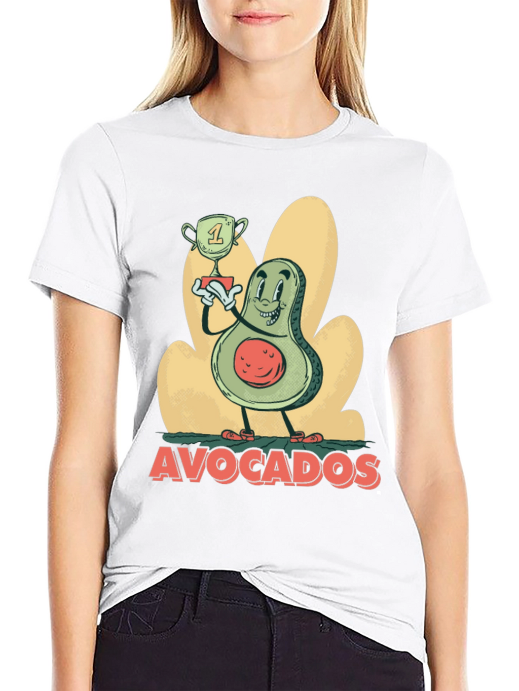 Funny Avocado Champion Black T-Shirt