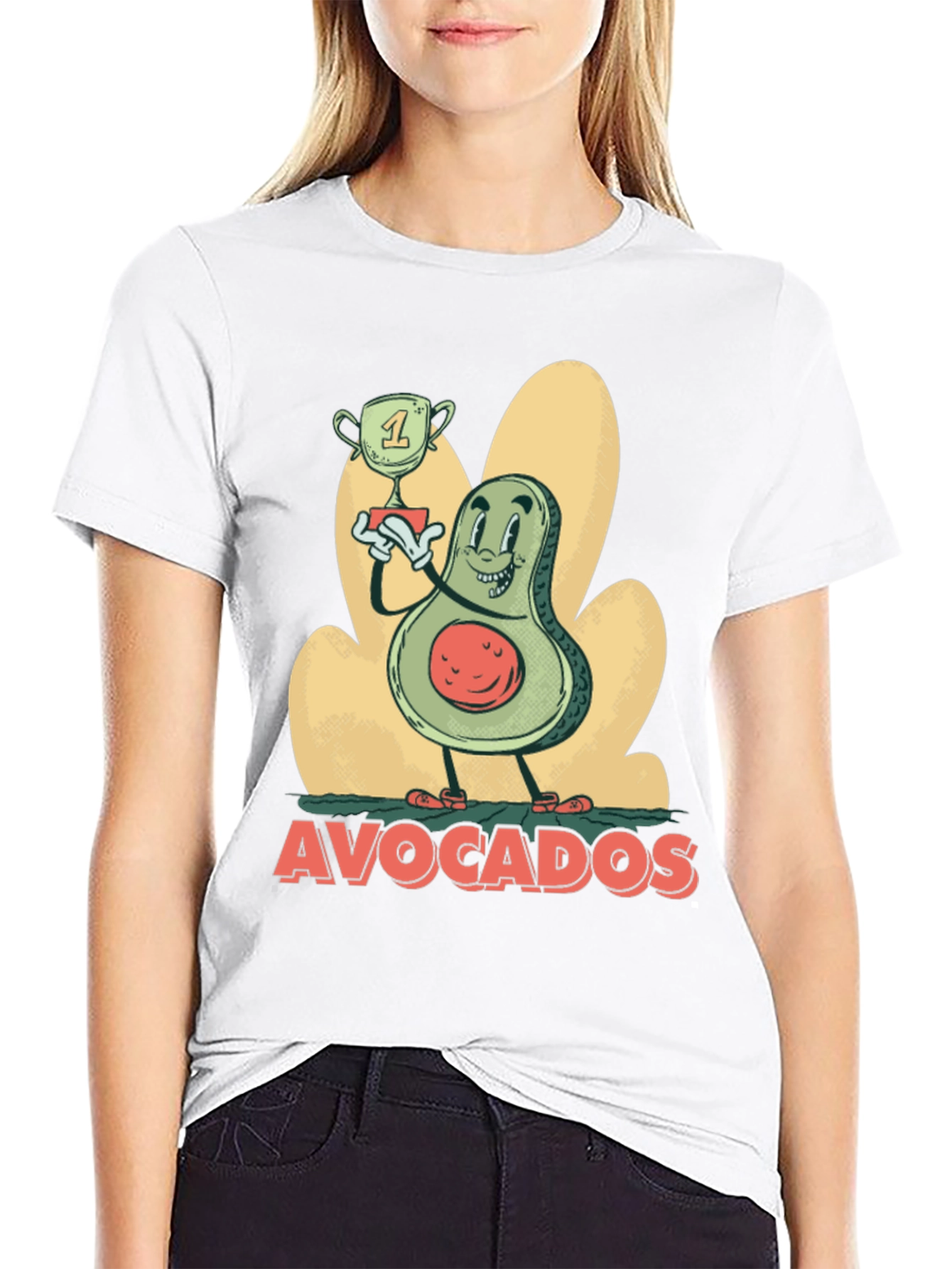 Funny Avocado Champion Black T-Shirt
