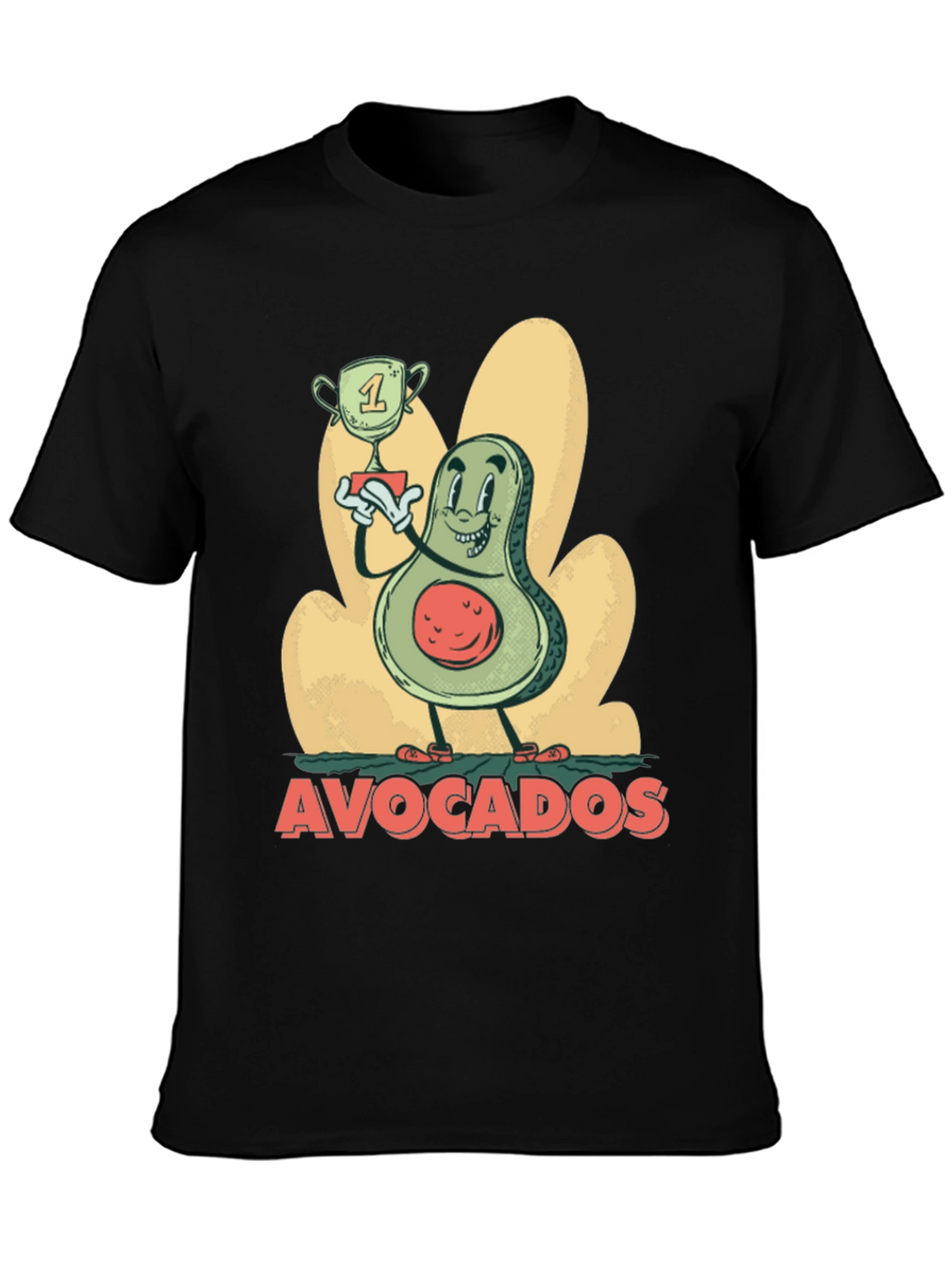 Funny Avocado Champion Black T-Shirt