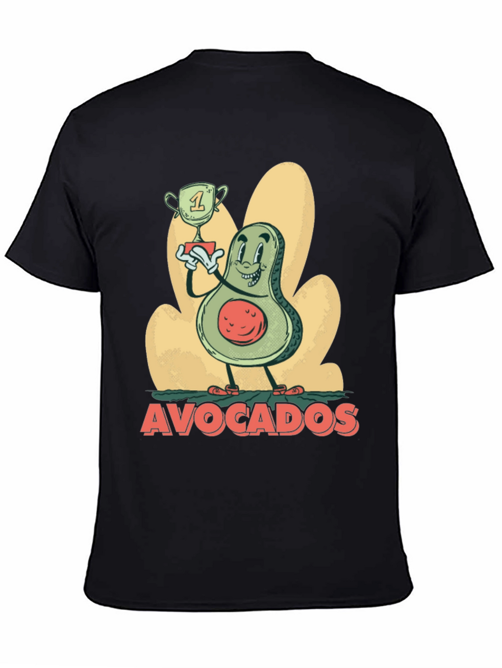 Funny Avocado Champion Black T-Shirt