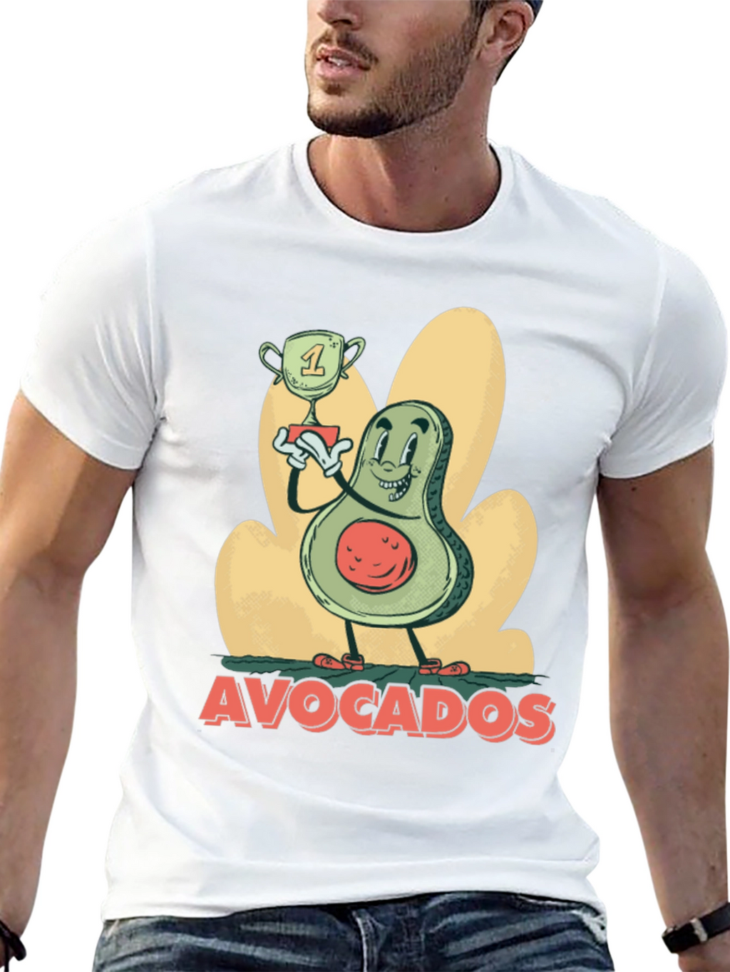 Funny Avocado Champion Black T-Shirt