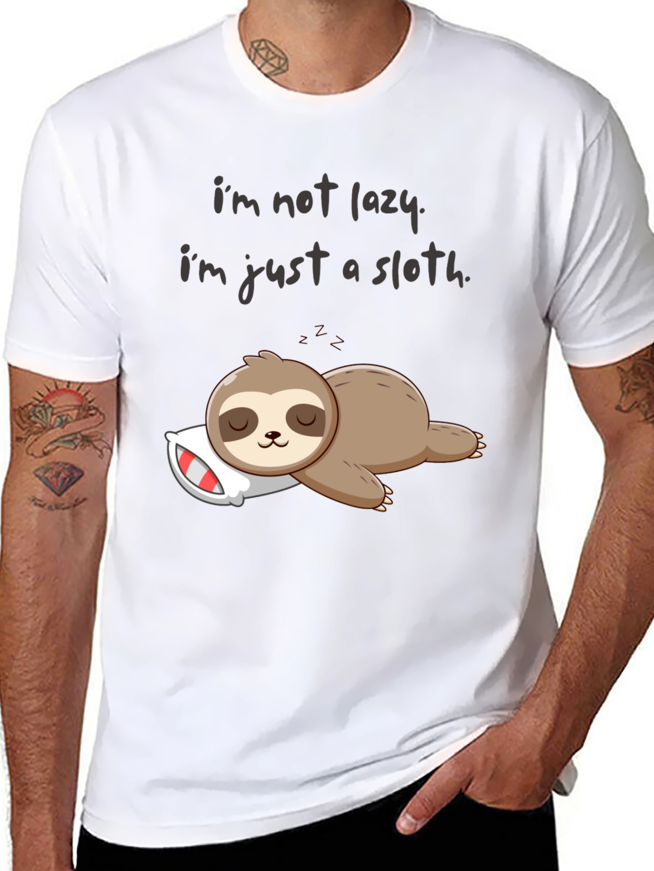 Lazy Sloth Graphic T-Shirt - Comfy & Funny!